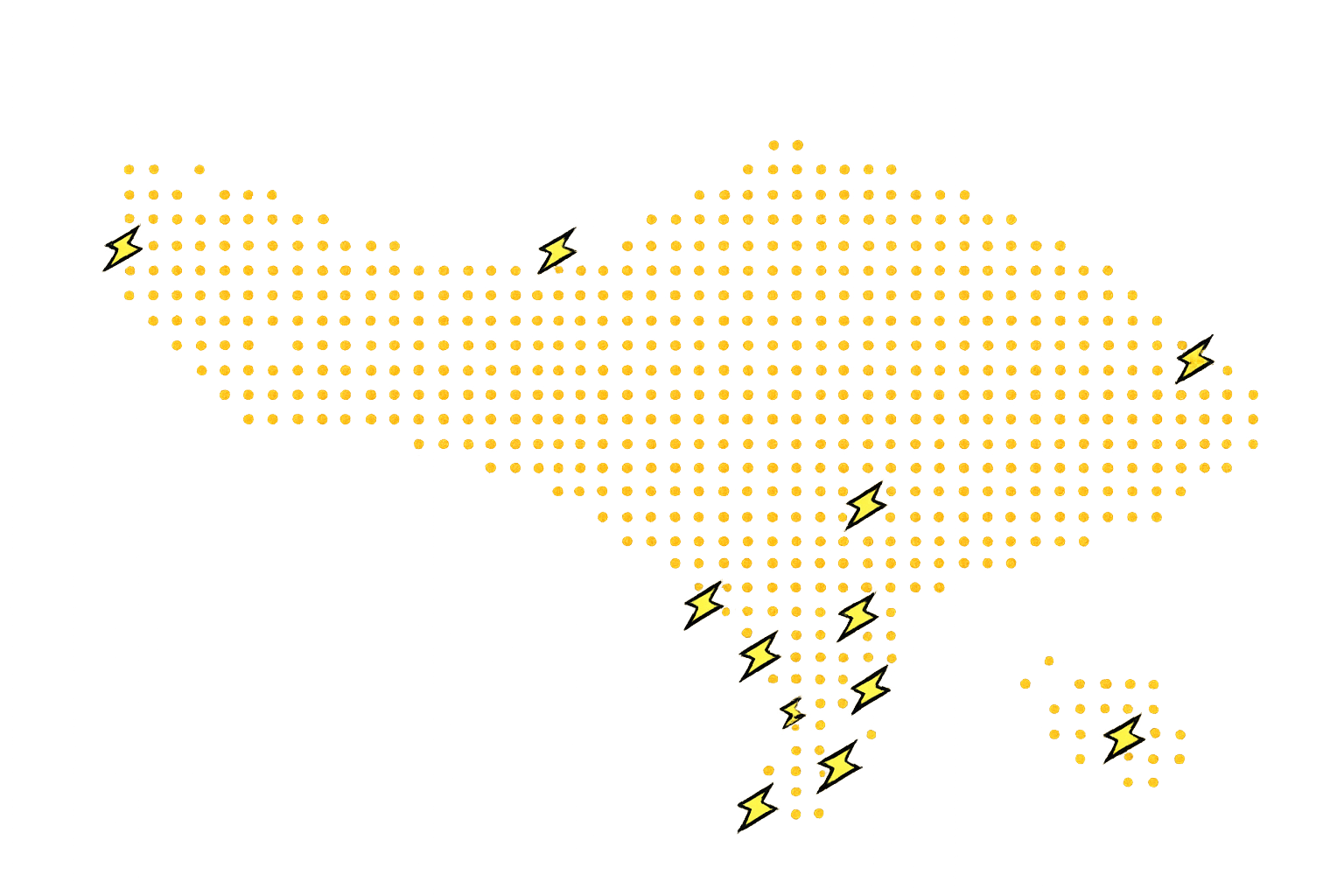 Stylized Wattly coverage map of Bali